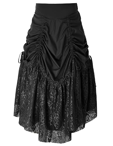 Belle Poque Vintage Strandrock Damen Rock Sommer Steampunk Gothic Swing Rock