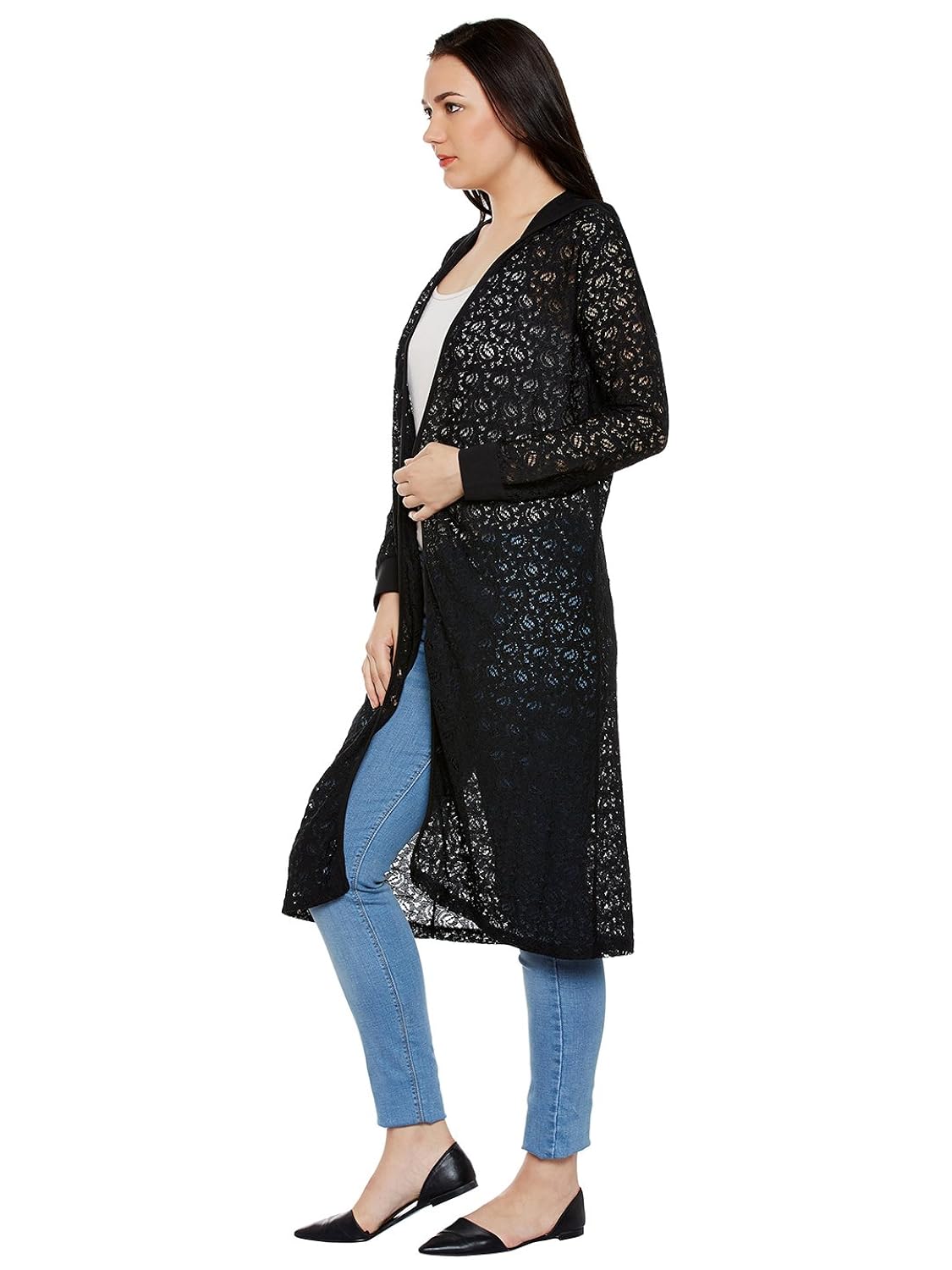 le bourgeois women's lace long shrug