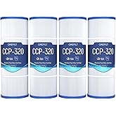 Grefilt 4-Pack CCP320 Pool Filter Cartridges, Compatible with Pentair Clean & Clear Plus 320, Replaces Pentair R173573, Pleatco PCC80-PAK4, 320 sq.ft