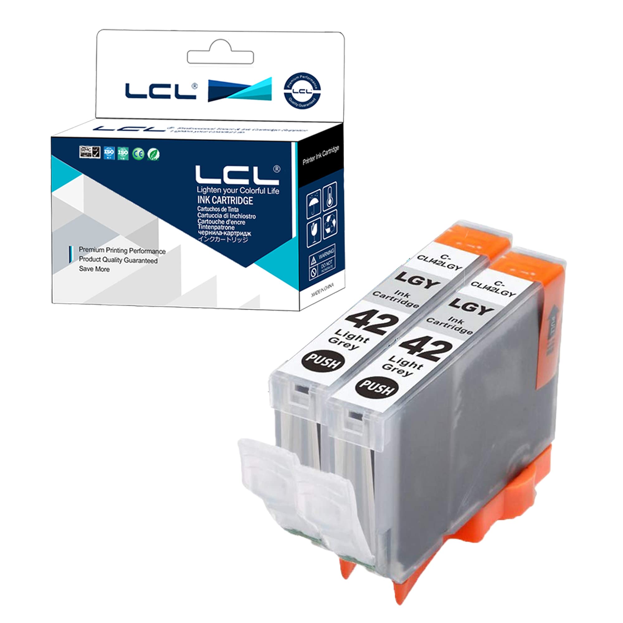 LCL Compatible Ink Cartridge CLI42 CLI-42 CLI-42LGY (2 light Grey) Replacement for Canon PIXMA Pro-100 Pro-100S