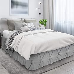 Nestl Light Grey Bed Skirt Cal King Size, Pinch