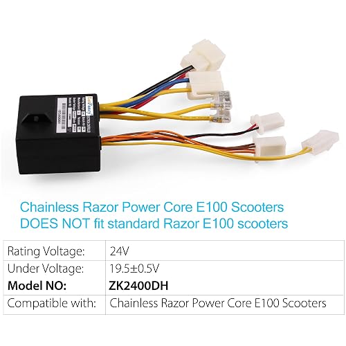 electrical bicycle controller zk2400 dp fs rohs AlveyTech ZK2400-DP-LD-ROHS (ZK2400-DP-FS-ROHS) Control Module with 4-Wire Throttle Connector for Razor E100/E125 (Versions 10+), E150, E175, and eSpark Scooters labeling or instructions. AlveyTech ZK2430-D-FS Control Module for