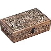 ZYNTIX Wooden Jewelery Box Decorative Box with Life of Tree Carving - Antique Design for Sister Birthday Gifts, Jewelry Organizer Gifts For Women Birthday Unique, wooden Handmade love Gift (Antique)