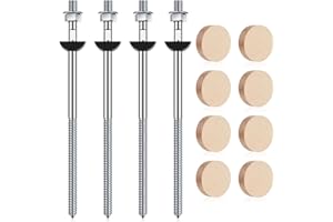 Shimeyao 4 Set Wood Newel Mounting Kit Newel Post Fastener Installation Kit for Residential and Commercial Installation, Anchors Post Directly to Wood or Concrete Floor