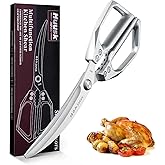 Huusk Kitchen Scissors for Food - Multifunction Poultry Shears Heavy Duty | Japanese SK5 Steel Kitchen Shears for Meat, Fish, Chicken, Turkey, Ergonomic Handle, Easy to Clean, Gifts for Women