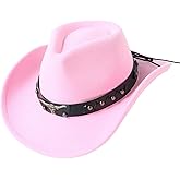 Jastore Western Cowboy Hat for Kids Boy Girl Classic Cowboy Cowgirl Dress Up Hat with Buckle Belt