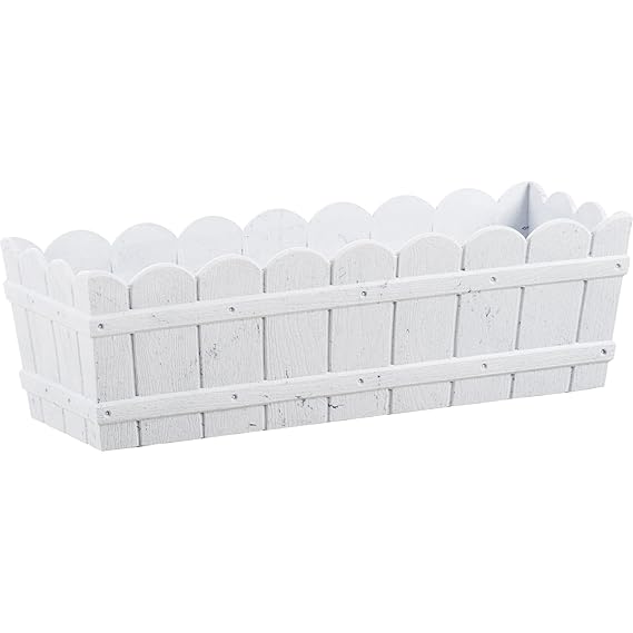 Emsa 515245 Blumenkasten, Shabby Chic, Länge 50 cm, Weiß, Country
