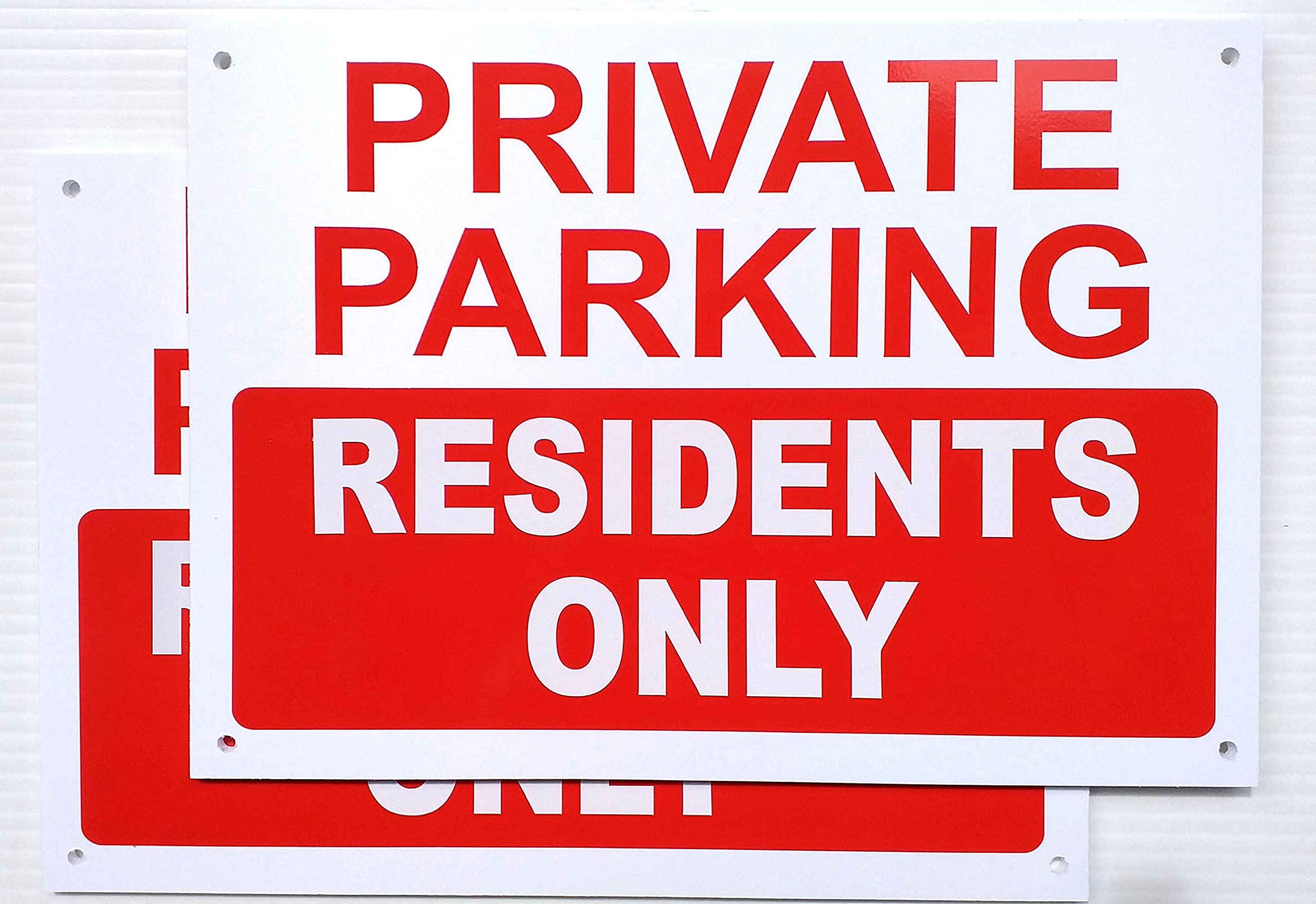A3 A4x2 No Parking various 5mm Foamex Sign red white with holes (RESIDonlyA4x2)