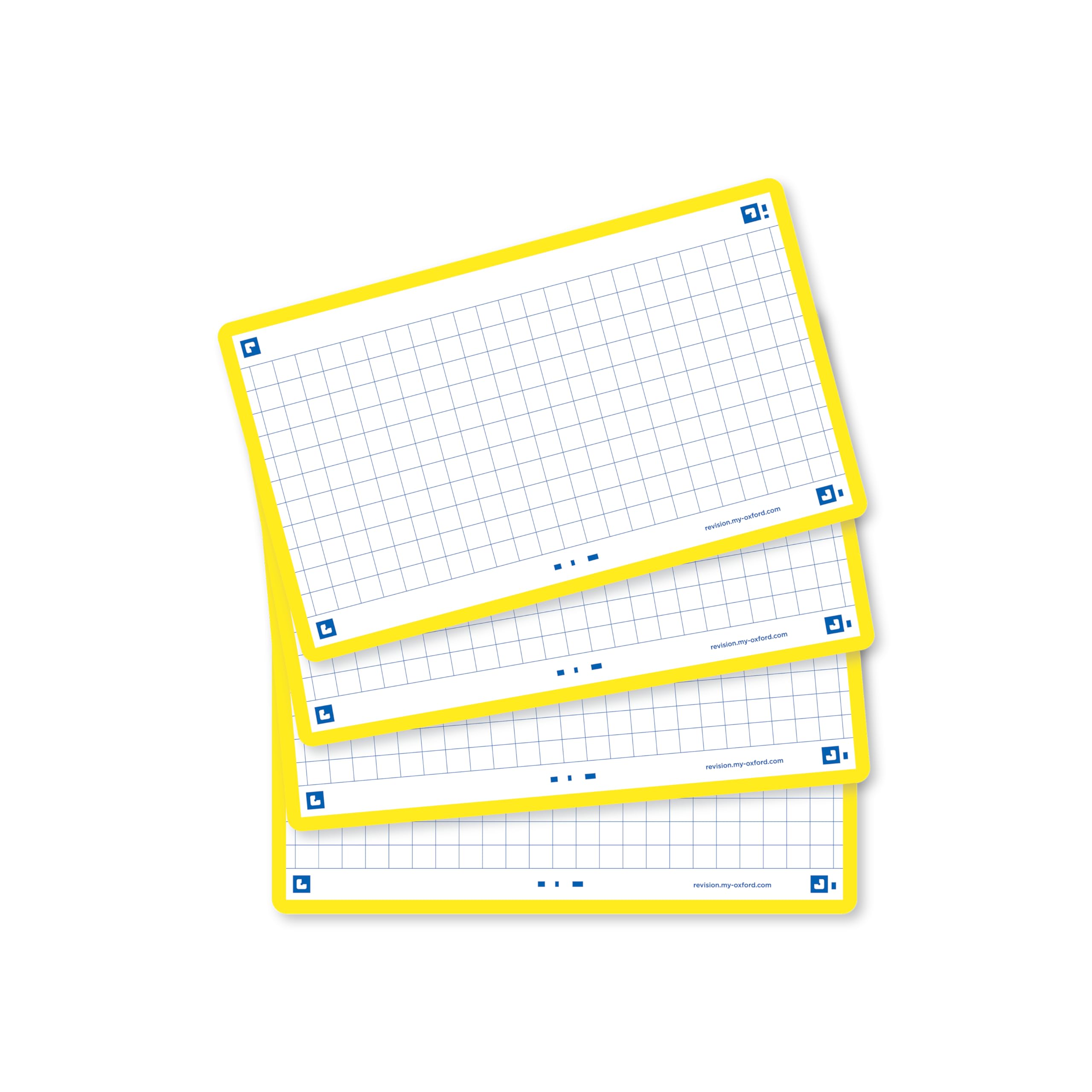 Oxford Flash Cards, Squared with Yellow Frame, 7.5 x 12.5 cm, Pack of 80