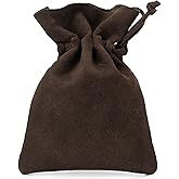 Medieval Drawstring Coin Pouch Bag, Leather Coin Pouch,Renaissance Drawstring Pouch Dice Bag, Small Coin Purse for Women/Men, Brown Swayze Suede