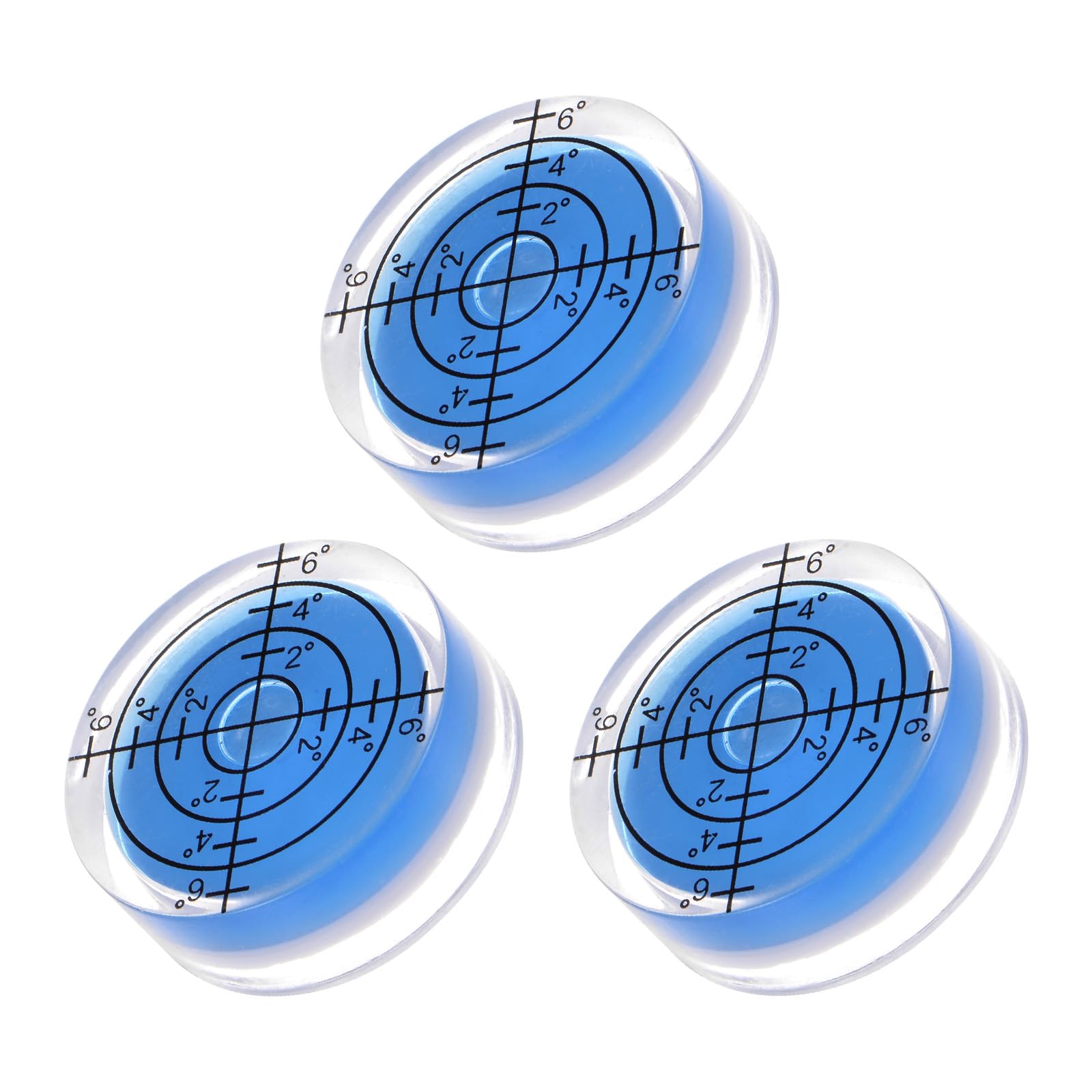 Kozelo 3pcs Small Circular Bubble Spirit Levels - [32mm Diameter 12mm Thickness] Mini Round RV Bullseye Level Leveling Tools for Travel Trailer Turntable Camera, Blue