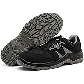 DRKA Steel Toe Work Shoes for Men Safety Work Shoes Lightweight Mesh Upper Safety Sneakers Non Slip Resistant