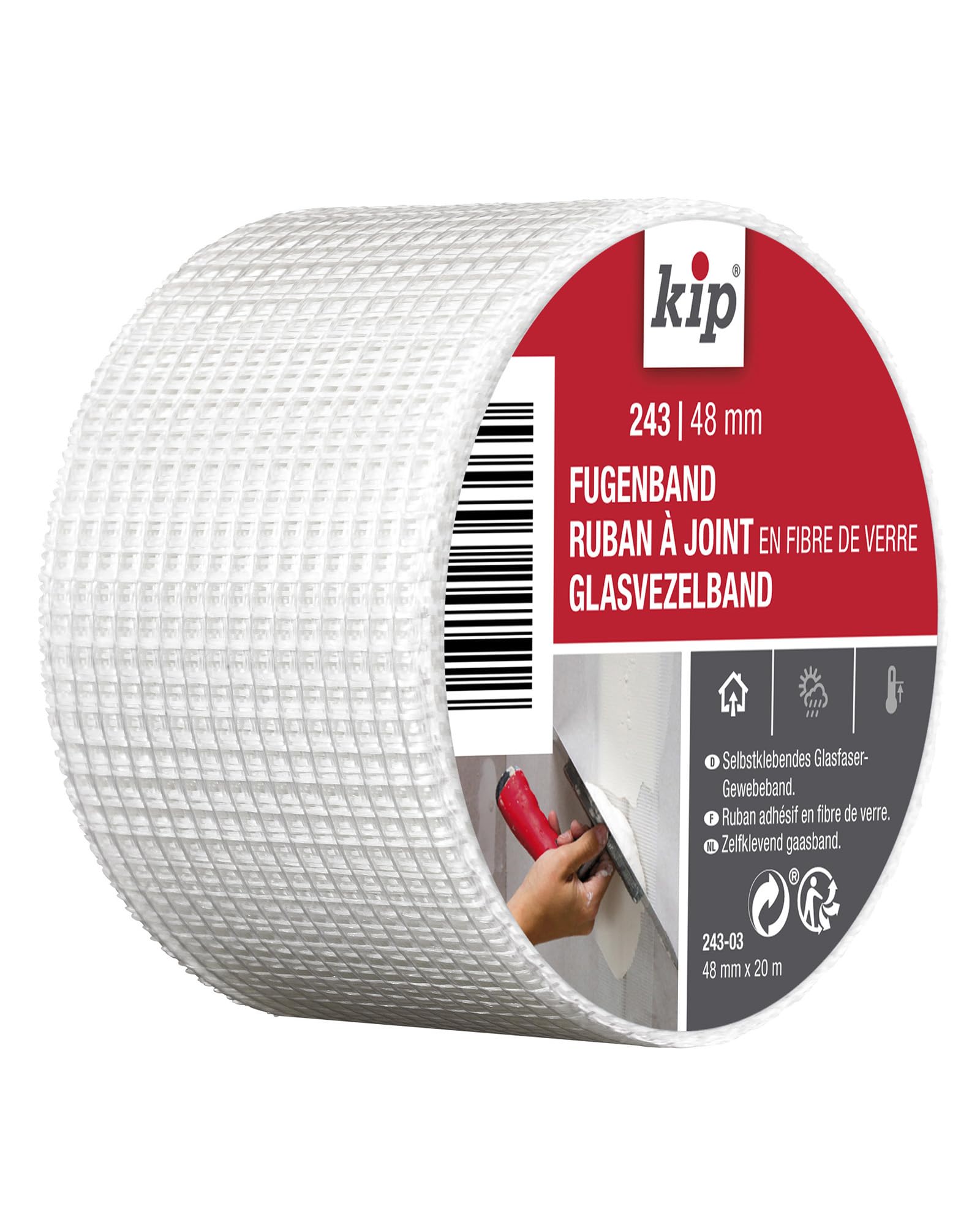 Kip tape 243-03 - fibreglass sealing tape for masking joints - 48 mm x 20 m