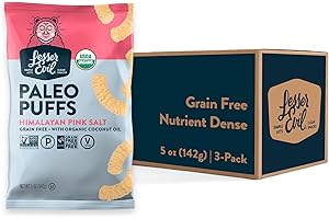 LesserEvil Himalayan Pink Salt Organic Paleo Puffs, Grain Free, Vegan, Minimally Processed, No Vegetable Oil, 5 Oz, Pack of 3