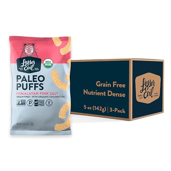 LESSEREVIL HIMALAYAN PINK SALT ORGANIC PALEO PUFFS, GRAIN...