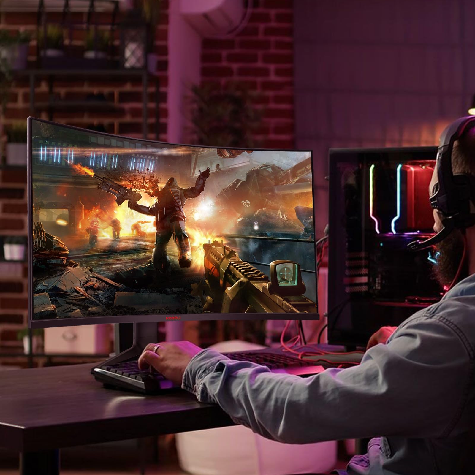 KOORUI 32 inch Curved Monitor