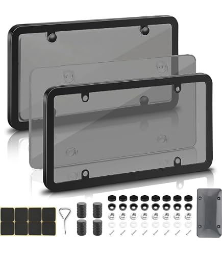Sjdakj Clear License Plate Covers & Frames Combo - 2 Pack UV-Resistant Shield For US Plates - View #10