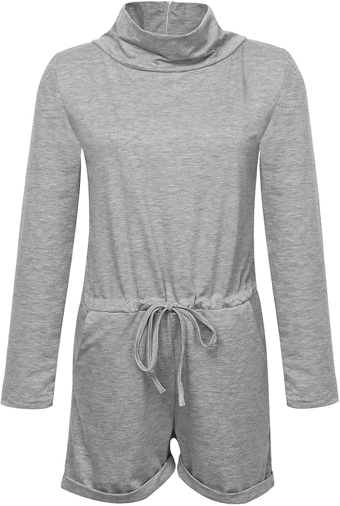 Amazon.com: Women Long Sleeve Cowl Neck Playsuit Jumpsuit&Romper Trousers (XL(US L)): Clothing