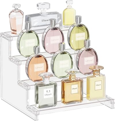 Lifewit 4-Tier Clear Perfume Stand Organizer Vanity Display Shelf