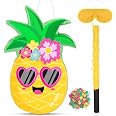 Threan Small Tiki Piñata Tropical Hawaii Piñata With Blindfold Bat Aloha Luau Piñata For Hawaiian Luau Themed Party Decoration Summer Birthday Party Supplies, 15.7 X 3.1 X 12.2 Inch