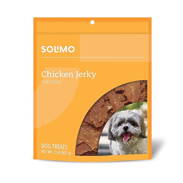 AMAZON BRAND – SOLIMO CHICKEN JERKY DOG TREATS,...