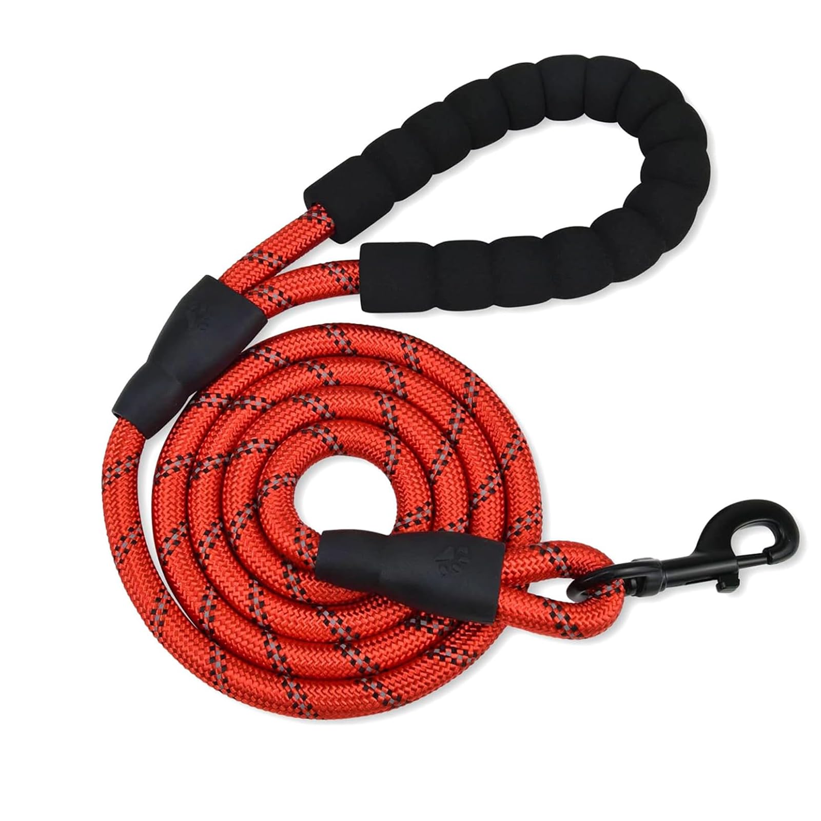Rope Dog Lead with Soft Padded Handle, 1.5m Reflective Dog Lead and Multi-Colour for Medium Large Dogs, 1.2cm(Red, 150 * 1.2cm)
