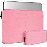 15.6 Inch Laptop Sleeve Case for Lenovo IdeaPad 3 3i/Lenovo ThinkPad E15/ Legion/Yoga 7i 16 inch/Flex 5, LG Gram 16", Dell HP Asus Acer Chromebook with Small Case, Pink