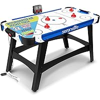 SereneLife Powered Air Hockey Table - Sports Arcade Games, with Complete Accessories, Strong Motor, Digital LED Scoreboard, B
