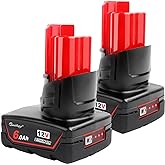 waitley 2 Pack 12V 6A Replacement Battery Compatible with Milwaukee Power Tools (Not Made in Milwaukee)