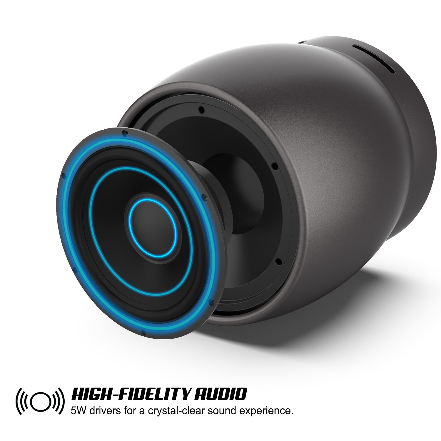 Punkcase Rocker Portable Wireless Bluetooth Speaker, Powerful HD Speakers W/Enhanced Bass TF/SD Card Slot/AUX Input, Rechargeable Hands Free Speakerphone W/Mic Compatible W/iPhone/Android [Black]