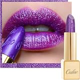 Oulac Metallic Shine Glitter Lipstick Purple High Impact Lipcolor 4.3 g Vegan