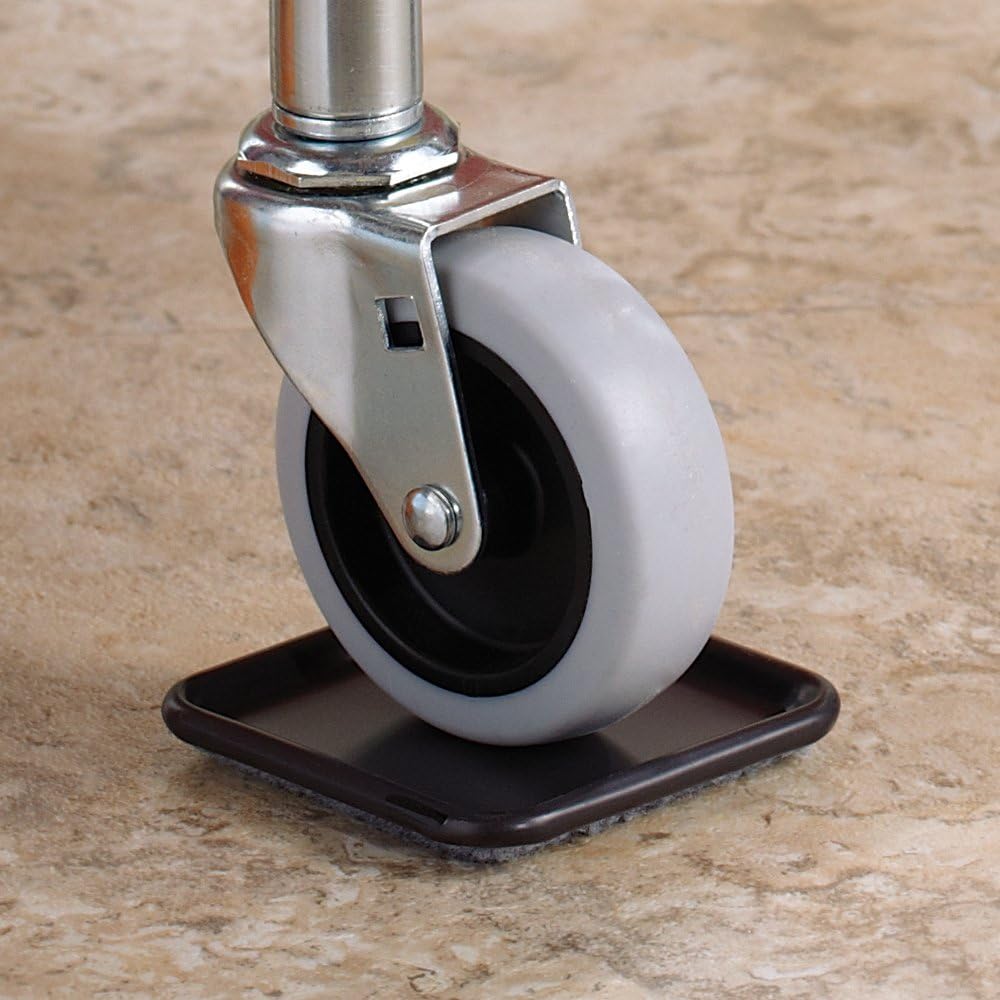 SoftTouch 4292395N Hard Surfaces (4 Piece), 1-3/4" Carpet Bottom Furniture Caster Cups Square to Protect Hardwood Floors, 1-3/4 Inch, Brown/Gray - Chair Casters - 