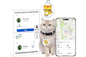 SOTFKD Cat Tracker-Airtag Cat Collar-Pet Tracker-GPS Tracker for Cats | Android and iOS Universal | No Monthly Fee | No Charging Required | Waterproof | Works with Any Collar