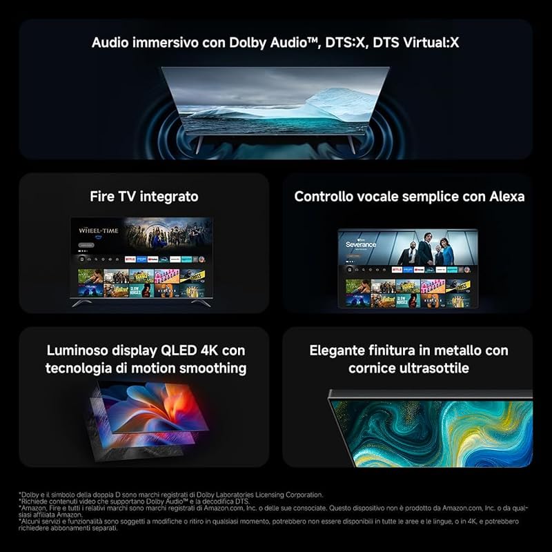 TV Pro 43 pollici 2026,4K UHD QLED Smart Fire TV,HDR10+,L43MB-FPVEU