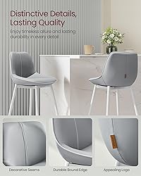 VASAGLE Bar Stools Set of 2, Bar Height Bar Stools