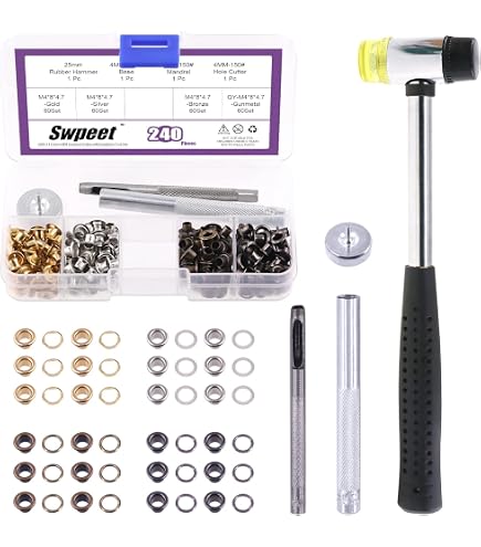 Yctze Eyelet Hole Punch & Grommet Setter Tool – 1-Inch (20mm) Carbon Steel Die For Leather, Fabric, Curtains & Craft (Hand-Held)