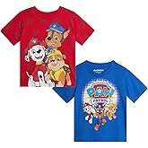 Nickelodeon Toddler Boys Graphic Tees - 2 Pack Paw Patrol Chase Marshall Short Sleeve Graphic T Shirts for Boys (Sizes: 2T-7)