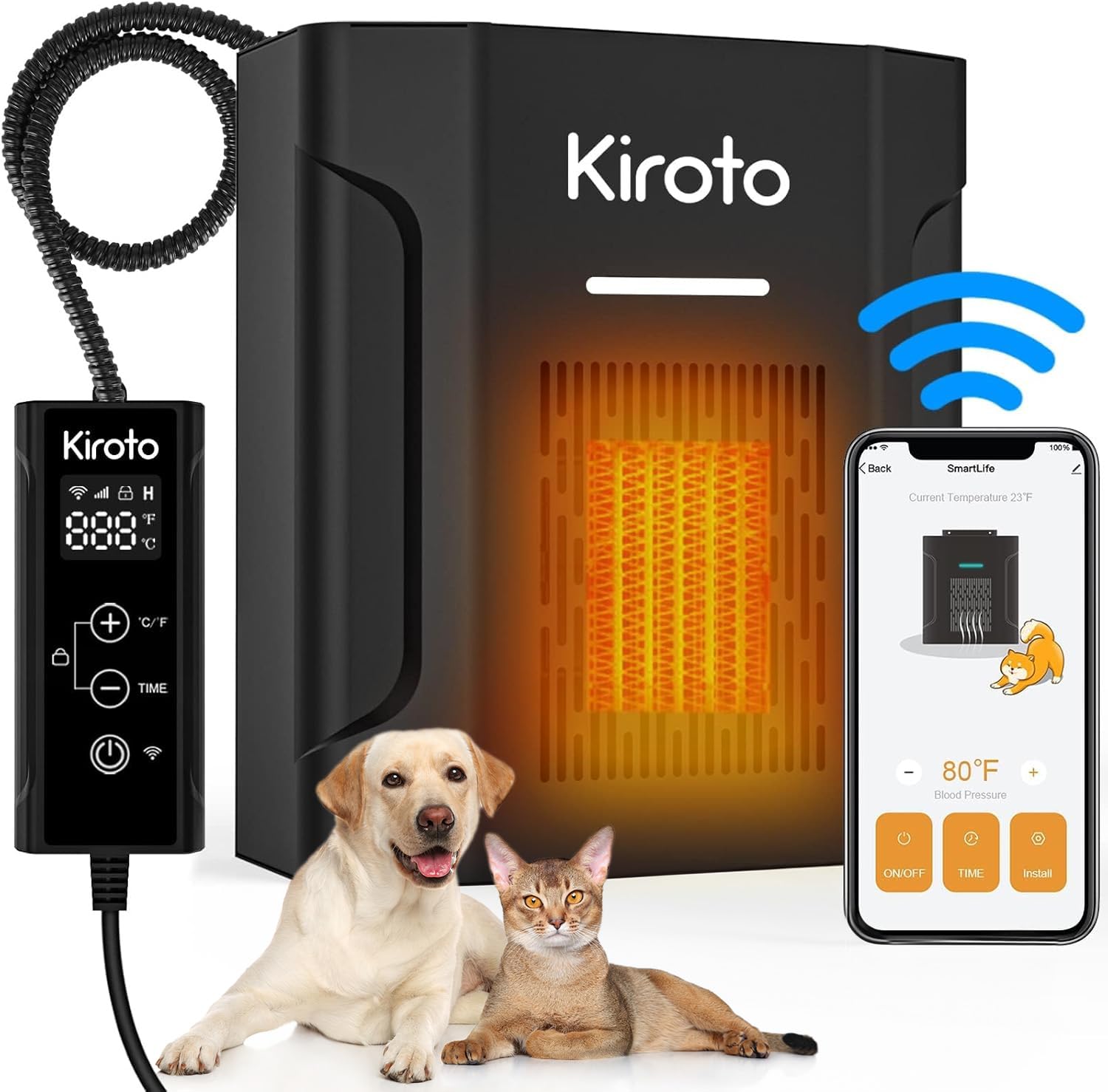 Photo 1 of Dog House Heater With Thermostat, Dog Heater With Wifi Control, Pet House Heater For Outside Doghouse, 300w Chicken Coop Heater With Ac For Winter Time, Heater For Dog House Outdoor,45-113°F