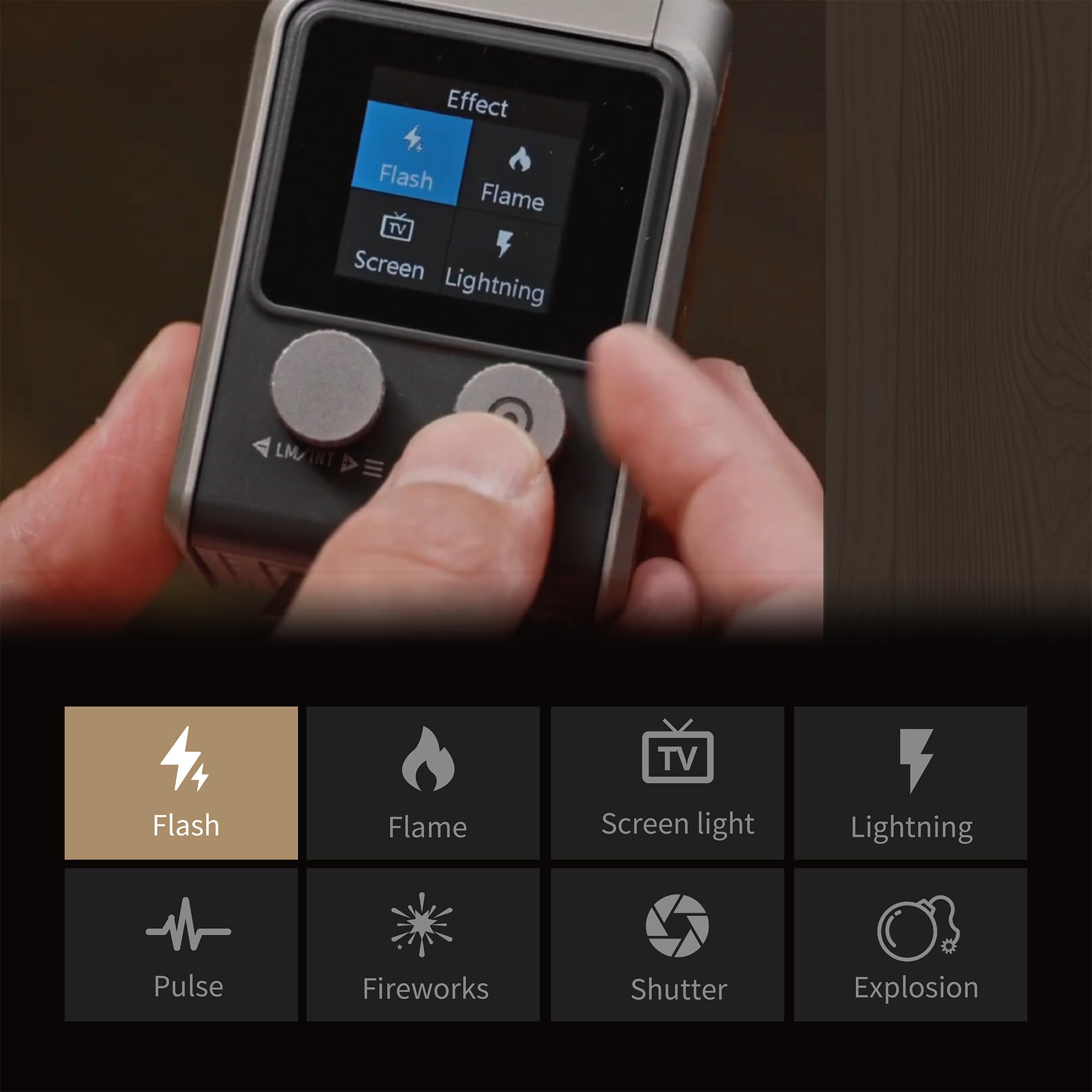 Hobolite Micro Photogrphy Lighting Creator Kit with LCD Display, 8W Portable Light for Photo and Video with Detachable Battery, App Control, 2700K-6500K Bi-Color Studio Light