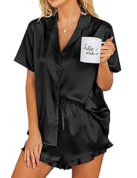 Ekouaer Womens Satin Pajamas Set Button Down 2
