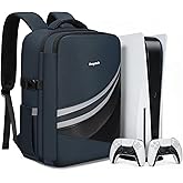 Deegotech Carrying Case Compatible with PS5/PS5 Pro/PS5 Slim, Protective Travel Bag Backpack Compatible with Playstation 5 Console, PS5 Controller, Disc, Gaming Accessories and 15.6" Portable Monitor