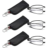 OWTXIS Folding Reading Glasses for Men Women, Keychain Compact Readers Blue Light Portable Pocket Eyeglasses