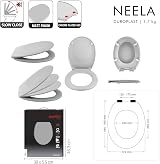 Spirella Blue Duroplast Oval Toilet Seat Soft Close Stainless Steel Hinges view 7