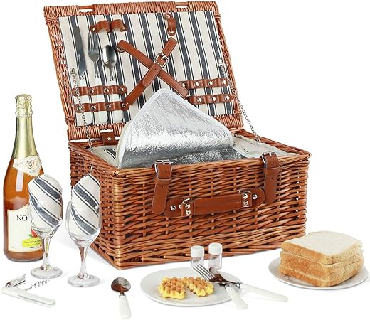 View Wicker Picnic Basket Set Background