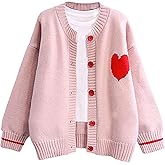 Women's Love Heart Knitted Cardigan Cute Sweater Y2K Button Down Outerwear S-2XL