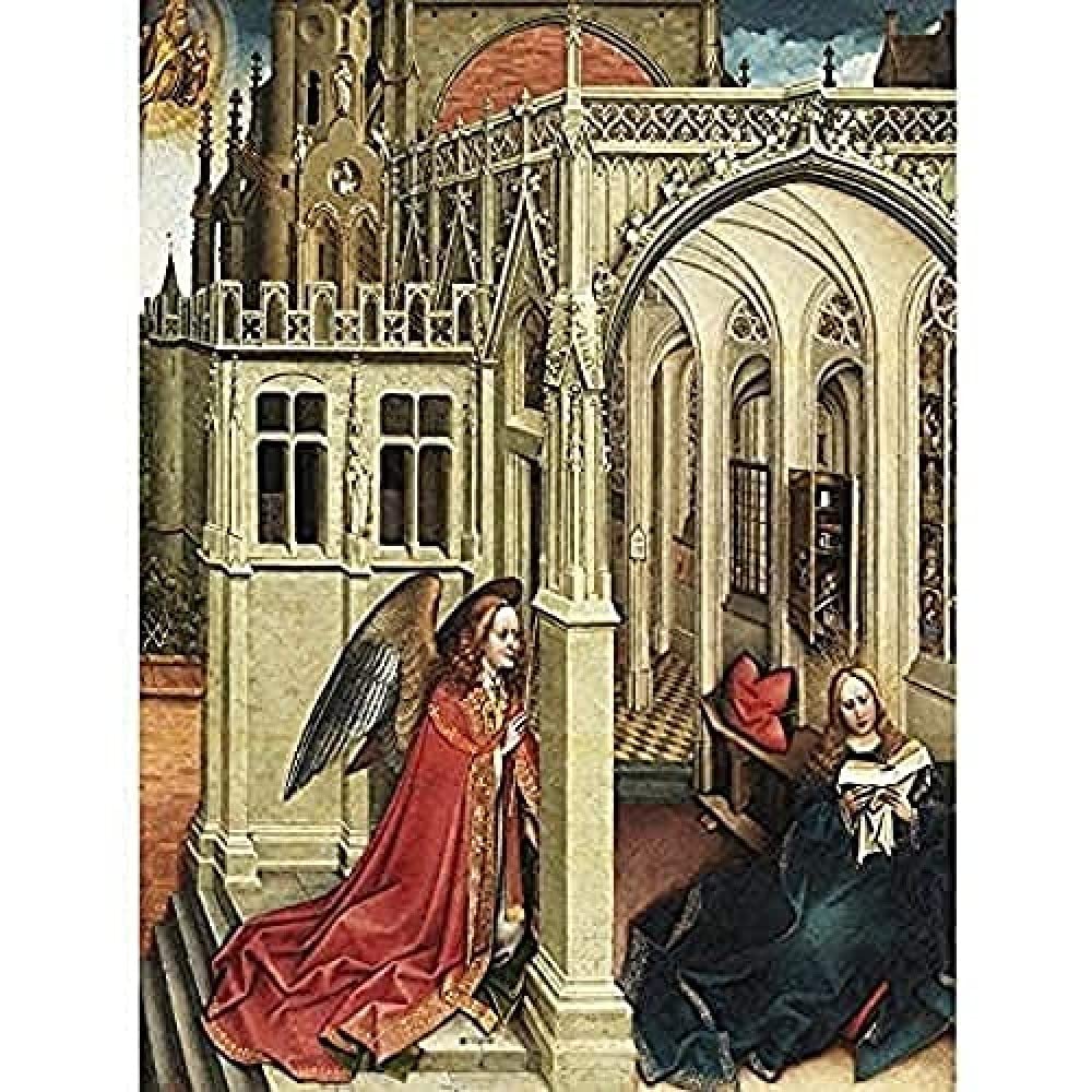 Campin The Annunciation Biblical Bible Painting Art Print Canvas Premium Wall Decor Poster Mural