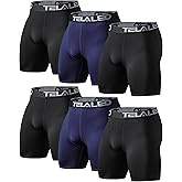 TELALEO 6 or 5 Pack Compression Shorts for Men Spandex Sport Shorts Athletic Workout Running Performance Baselayer Underwear