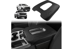 Muslogy Center Console Armrest Cover Compatible with Chevy Silverado & GMC Sierra 2019-2025 Comfort Armrest Pad Arm Rest Cushion Vegan Leather Protector Regular Thick(Split Bench Seat Console ONLY)