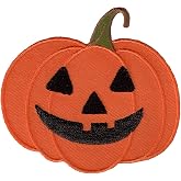 Jack O Lantern Patch Embroidered Iron-On Halloween Pumpkin Applique