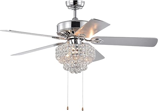 Warehouse Of Tiffany Cfl 8342ch Bryanya 5 Blade 52 Inch Chrome